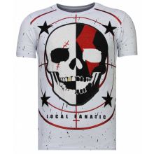 God Of War Rhinestone - Man T-Shirt Vit
