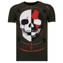 God Of War Rhinestone - T-Shirt Herr Khaki