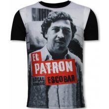 El Patron Escobar Rhinestone - Man T-Shirt Svart