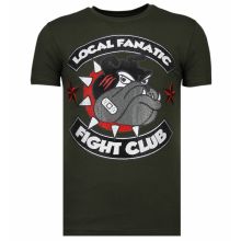 Fight Club Spike Rhinestone - T-Shirt Herr Khaki