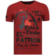 El Patron Pablo Rhinestone - T-Shirt Herr Bordeaux