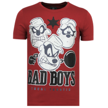 Beagle Boys Rhinestones - Rolig T-Shirt Man - B - Bordeaux
