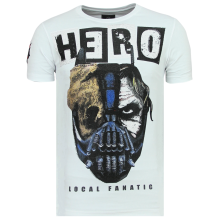 Hero Mask Rhinestones - Sommar T-Shirt Man - W - Vit