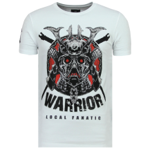 Savage Samurai Rhinestones - Roliga Tröjor För Män - W - Vit