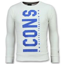 ICONS Vertical Sweater - Herr Tryck På Tröja - W - Vit