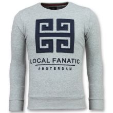 Greek Border Sweater - Tryck På Tröja Man - G - Grå