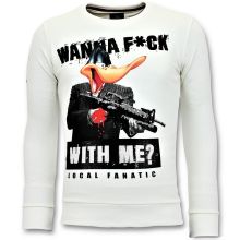 Strass Sweater Män - Andjakt Gun Tröja - Vit