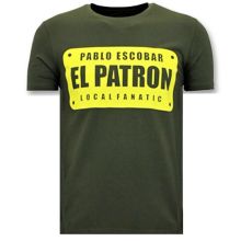Mens T-Shirt Print - Pablo Escobar El Patron - Grön