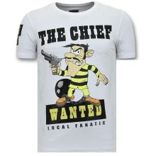 T-Shirt Män Print - Chief Sökes Vit