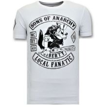 Män T-Shirt Tryck - Sons Of Anarchy MC Vit