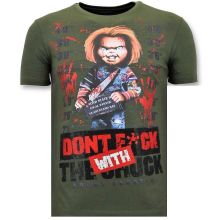 T-Shirt Män - Bloody Chucky Angry Print - Grön