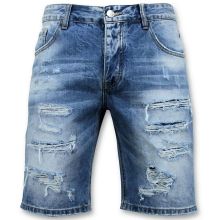 Män Short Pants - Ripped Short - Blå