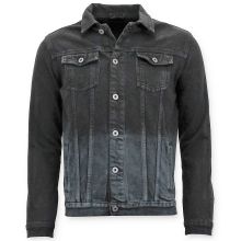 Jeansjacka Män - Vit Denim Svart