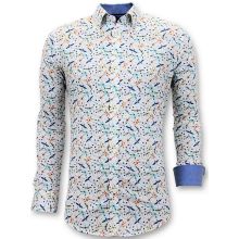 Herrskjortor Digital Print - Slim FiT-Shirt Vit