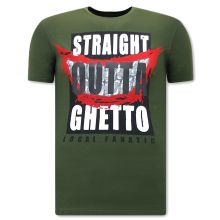 Herr T-Shirt Straight Outta Ghetto - Grön