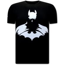 T-Shirt Herr Batman Print - Svart