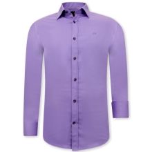 Herrskjorta Slim Fit - Violett