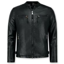 Skinnjacka Herr - Faux Leather Jacket - Svart