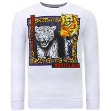 Lång Tröja Kille Tiger Poster - Vit