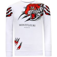 Tröja Med Tryck Tiger Head Vit