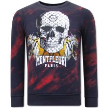 SweaT-Shirt Herr Skull Tiger Röd