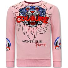 Tiger Print Långa Tröjor Kille Rosa