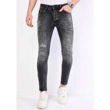 Jeans Med Färgstänk Herr Slim Fit - Gra