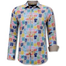 Stempeldruck Herrskjortor Slim Fit -