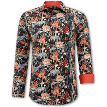 Djurtryck Slim Fit Skjortor Herr Svart
