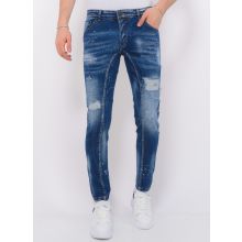 Destroyed Jeans HerrStonewashed Slim Fit - Bla