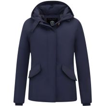 Kort Parkas Dam Med Huva Blå