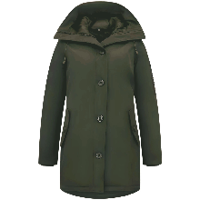 Grön Parkas Dam Lång