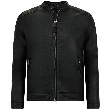 Imitation Skinnjacka Män - Biker Jacket Svart