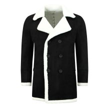 Suede Shearling Jacket - Lammy Coat Herr - Svart