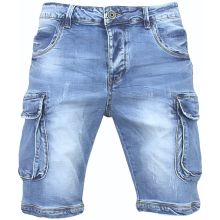 Korta Jeans Herr - Jeansshorts Med Fickor - Blå