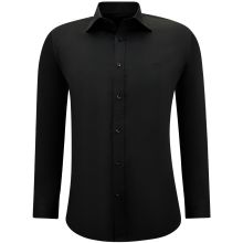 Neat Satin Slim FiT-Shirt För Män - Svart