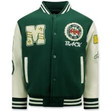 Vintage Oversized Varsity Jacka För Män - Grön