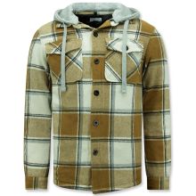 Lumber Jacket Med Huva För Herrar - Brun