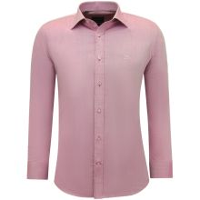 Business Plain Oxford Shirt Herr Slim Fit - Fuchsia