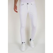 Neat White Slim Fit Jeans Med Stretch För Män -DP