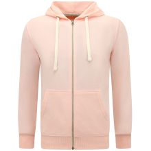 Hoodie Men Med Dragkedja - Träningsjacka För Män - Sportväst - Rosa