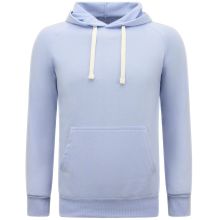 Hoodie Herr - Enfärgad Hoodie - Ljusblå