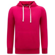 Hoodie Herr - Klassisk Hoodie Med Huva - Magenta