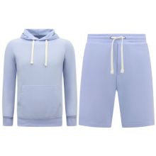 Hoodie Men - Korta Joggingbyxor För Män - SET - Ljusblå