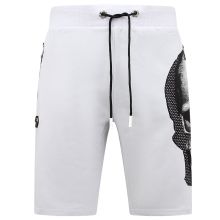 Skull - Rhinestone Shorts Vit