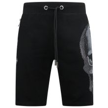 Skull - Rhinestone Shorts - Svart