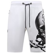 Skull - Rhinestone Shorts Vit