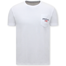 Vit T-Shirt Herr Med Rund Hals