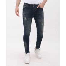 Ripped Jeans Herr Slim Fit Stretch - MM-S- - Blå