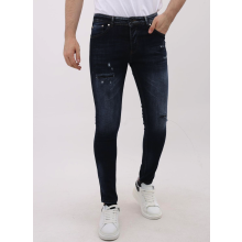 Jeans Herr Slim Fit Stretch Med Rips - MM-S- - Blå